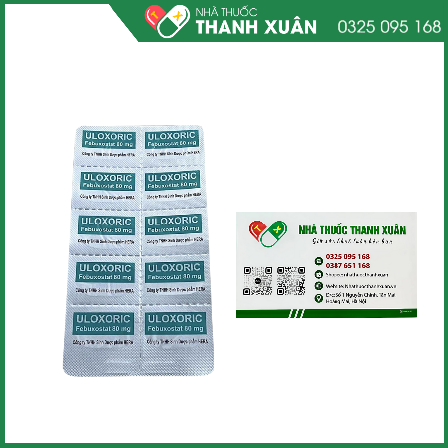 Uloxoric 80 điều trị tăng acid uric máu